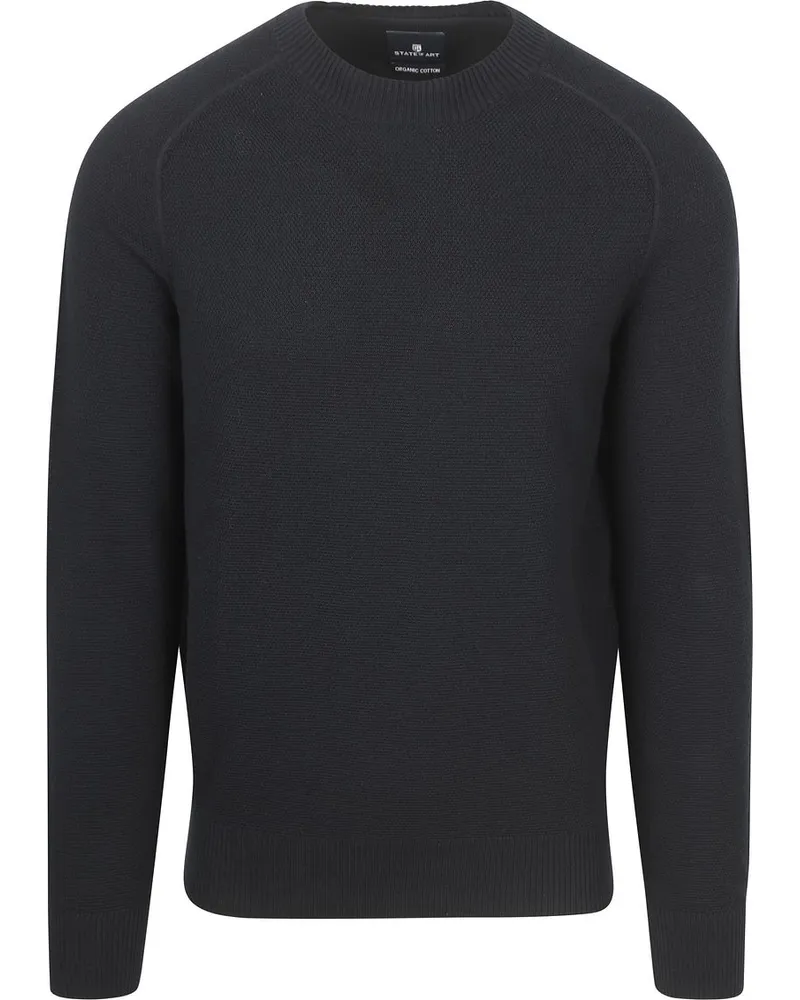 State of Art Pullover Structure Navy Blau