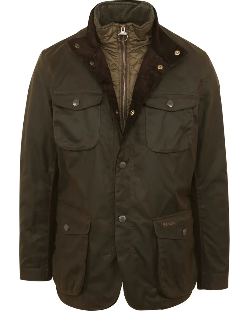 Barbour Wachsjacke Ogston Olive Grün