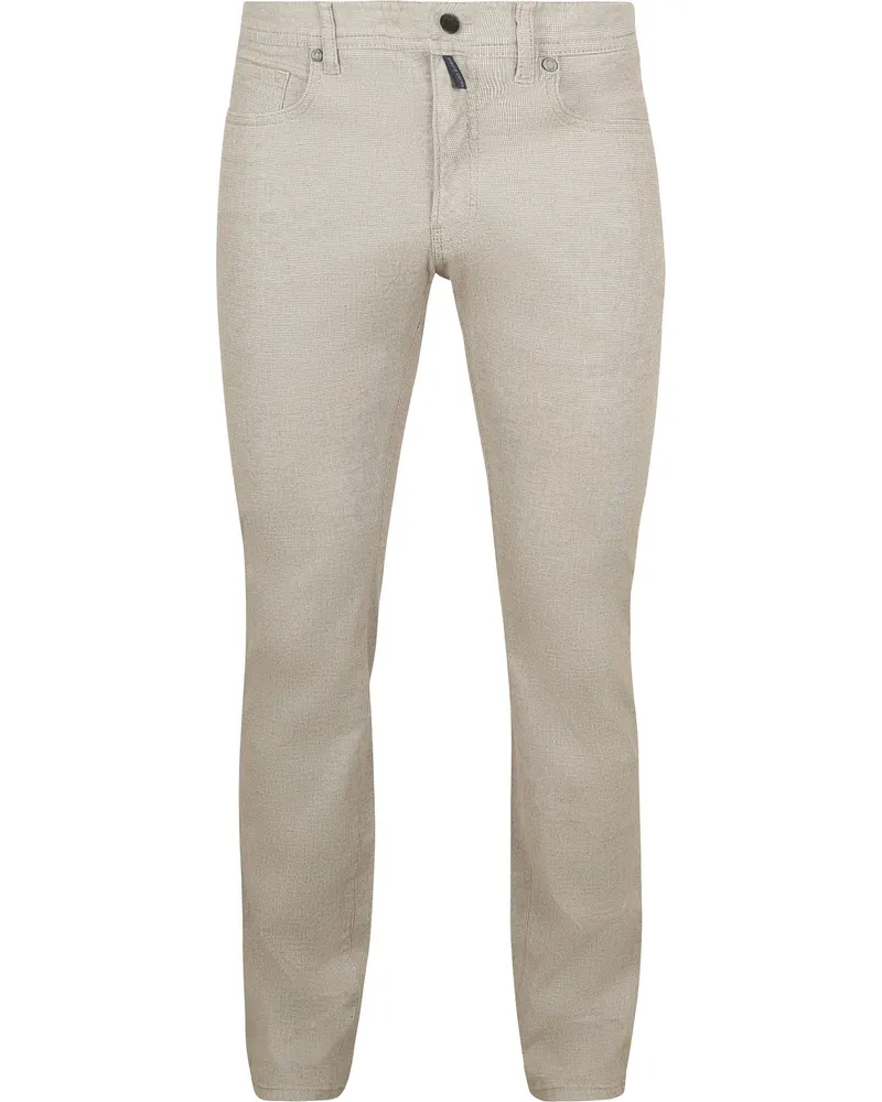 Pierre Cardin Trousers Lyon Tapered Druck Greige Beige
