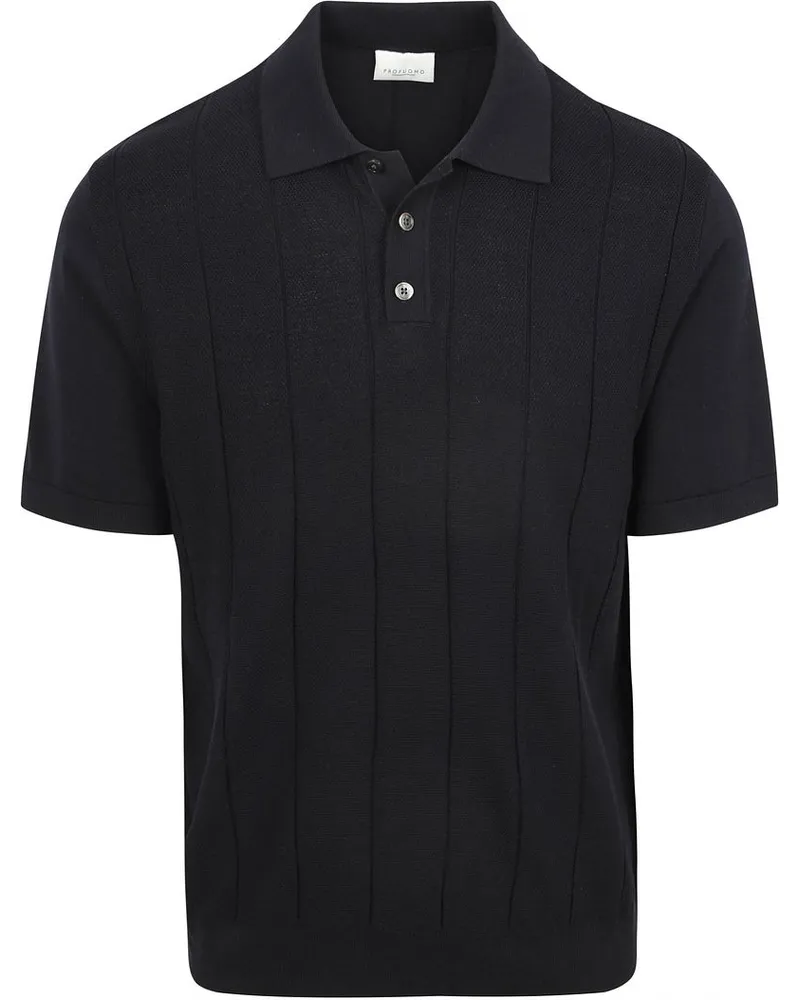 Profuomo Poloshirt Drop Needle Structure Marine Dunkelblau