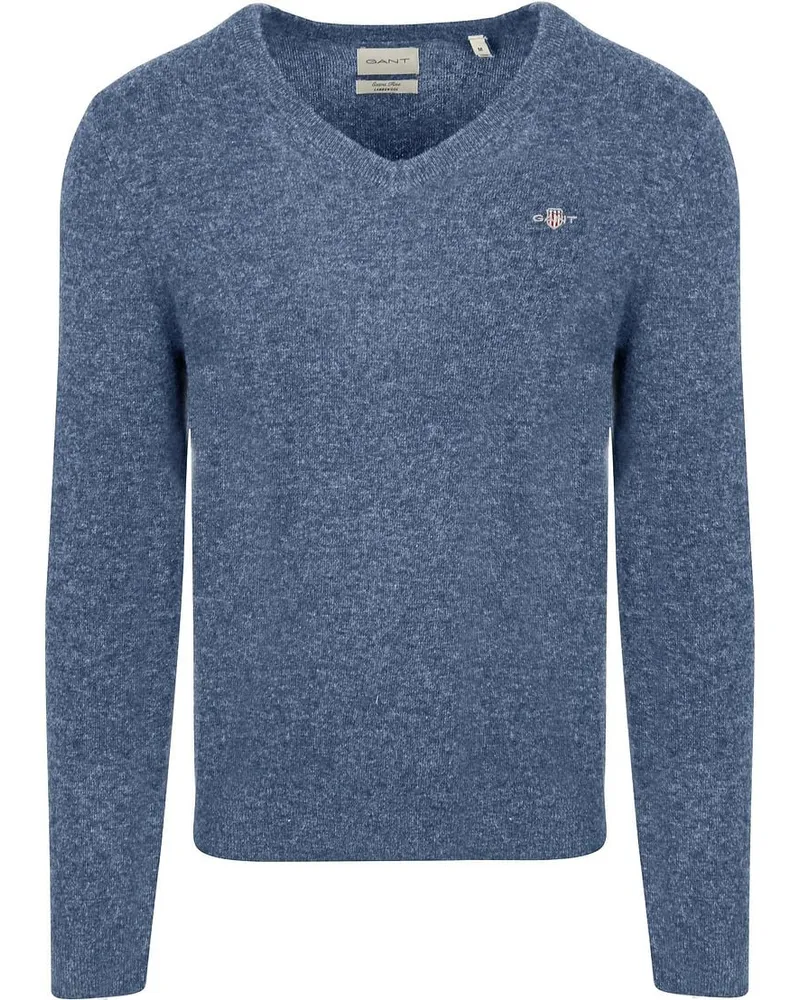 Gant Pullover V-Ausschnitt Wool Blend Blau Blau