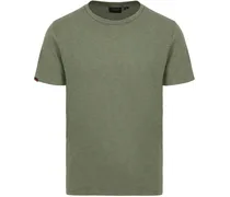 Slub T-Shirt Melange Olivgrün