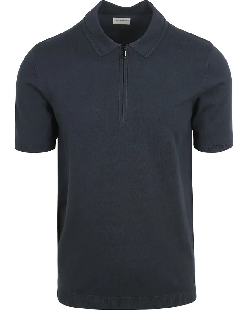 No Excess Half Zip Poloshirt Navy Blau