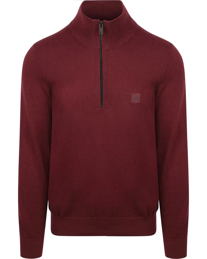 HUGO BOSS Kanobix Half Zip Pullover Bordeaux Rot
