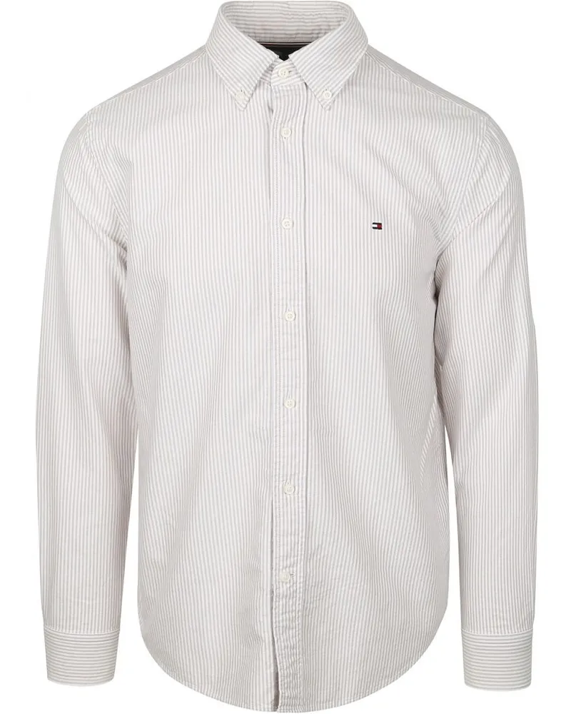 Tommy Hilfiger Oxford Hemd Streifen Beige Beige