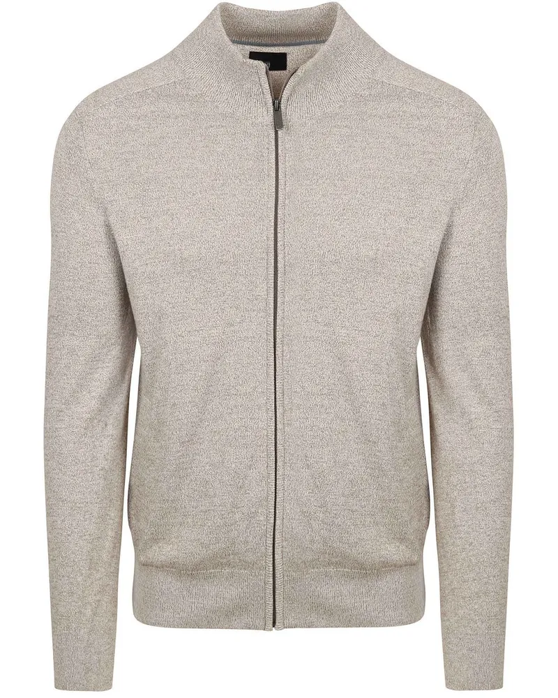 State of Art Strickjacke Melange Mouliné Khaki Beige