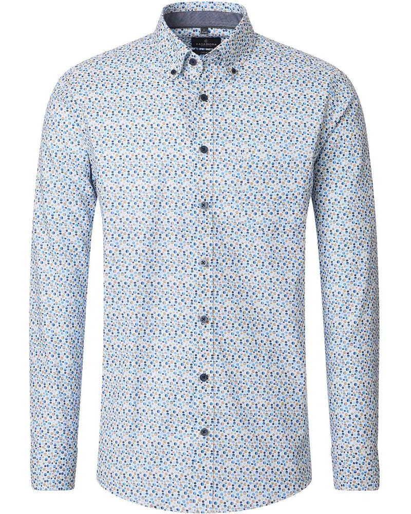 CasaModa Casa Moda Freizeithemd Dots Blau Blau