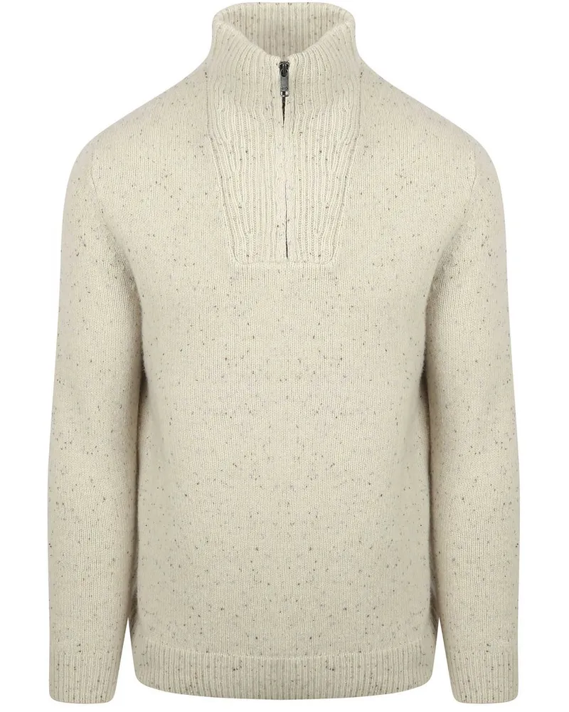 McGregor Half Zip Pullover Lammwolle Blend Ecru Beige