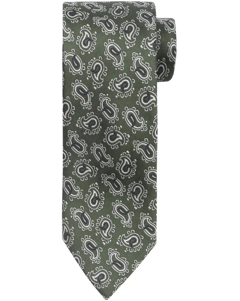 Suitable Krawatte Seide Grün Paisley Grün