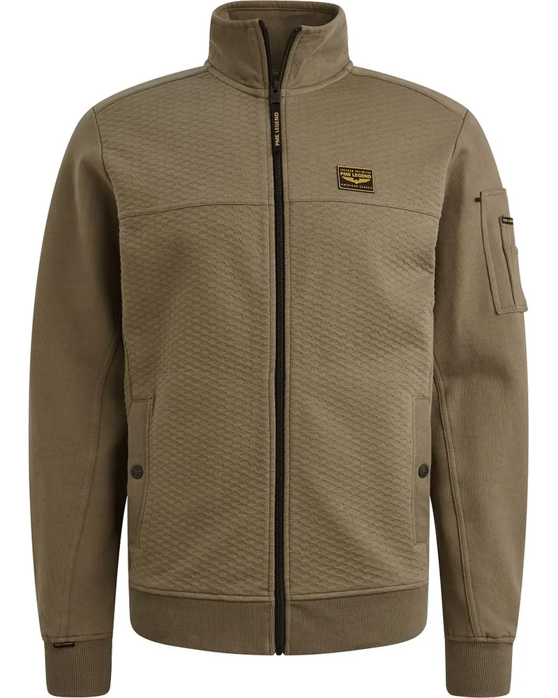 PME Legend Strickjacke Structure Dusky Grün Dunkelgrün