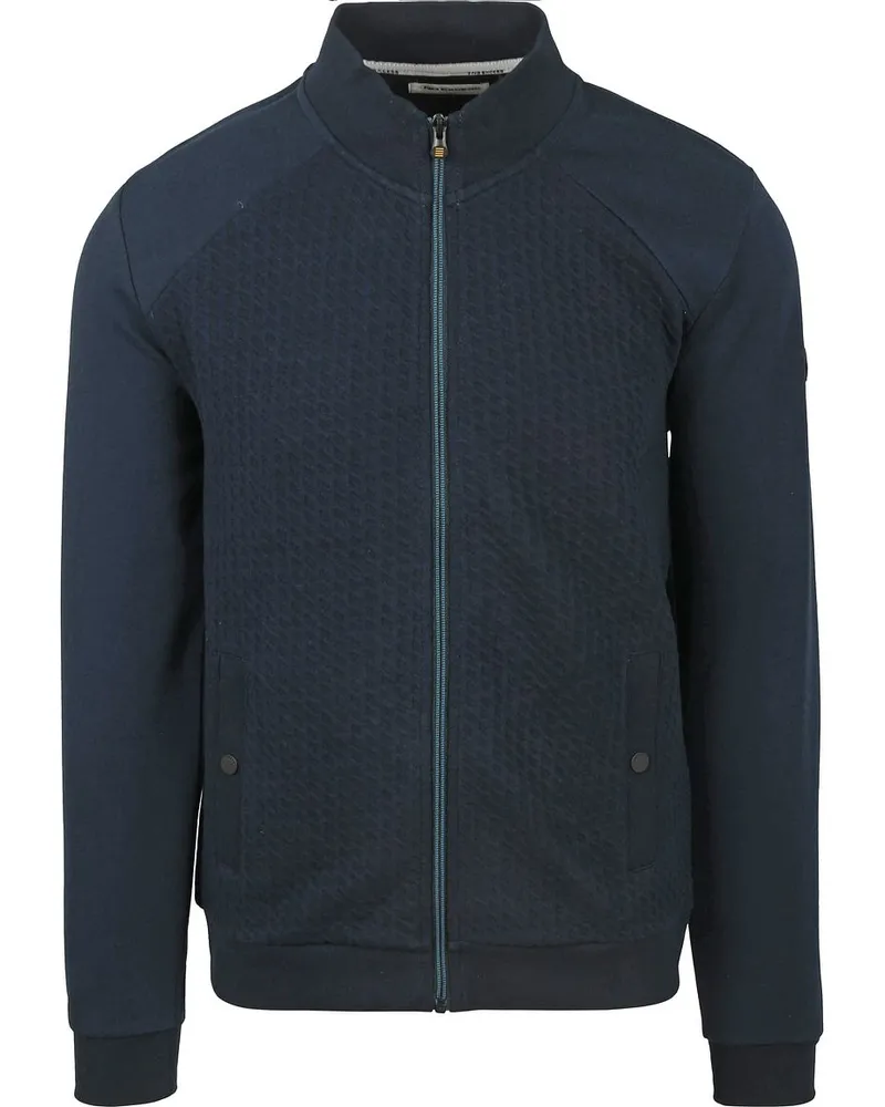 No Excess Strickjacke Zipper Jacquard Navy Blau