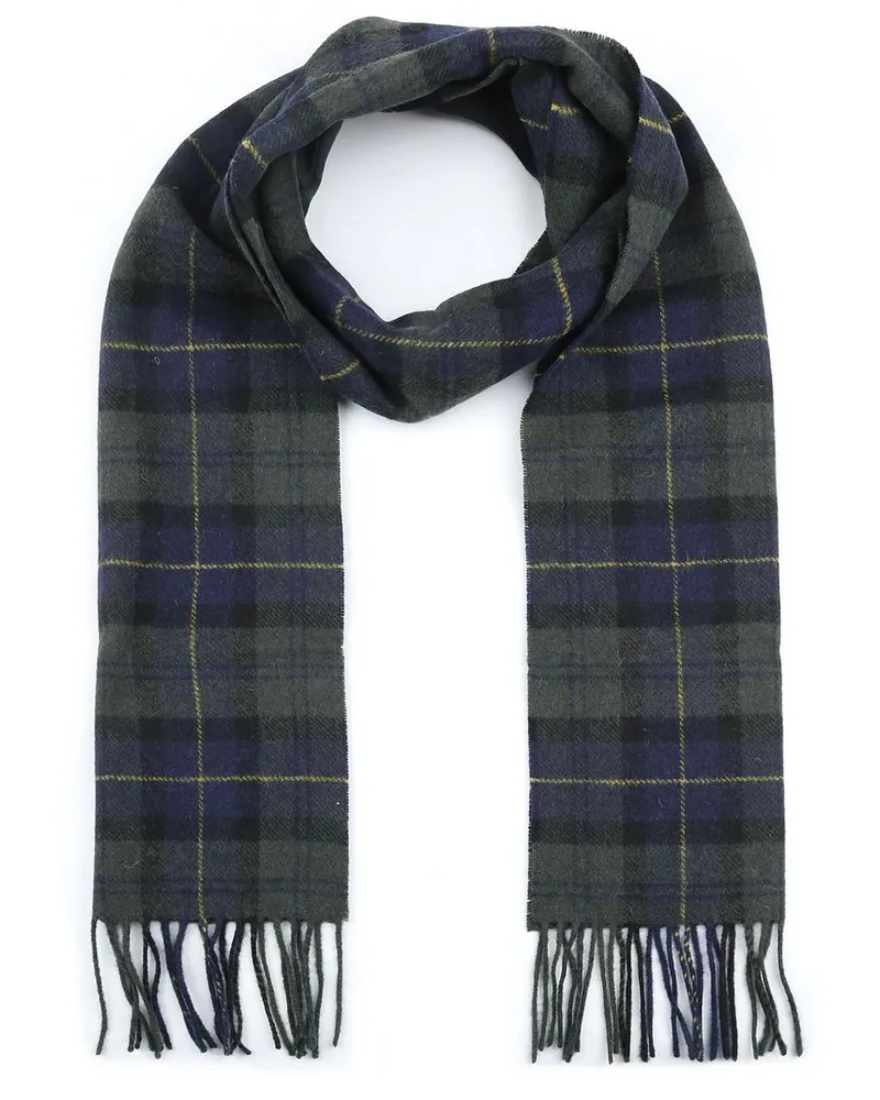 Barbour Schal Tartan Lammwolle Klassisch Dunkelgrün Multicolour