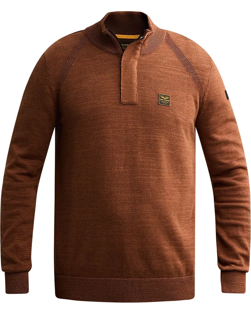 PME Legend Half Zip Pullover Rib Arabian Spice Braun