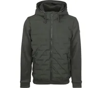 Jacke Knitted Sleeve Dunkelgrün