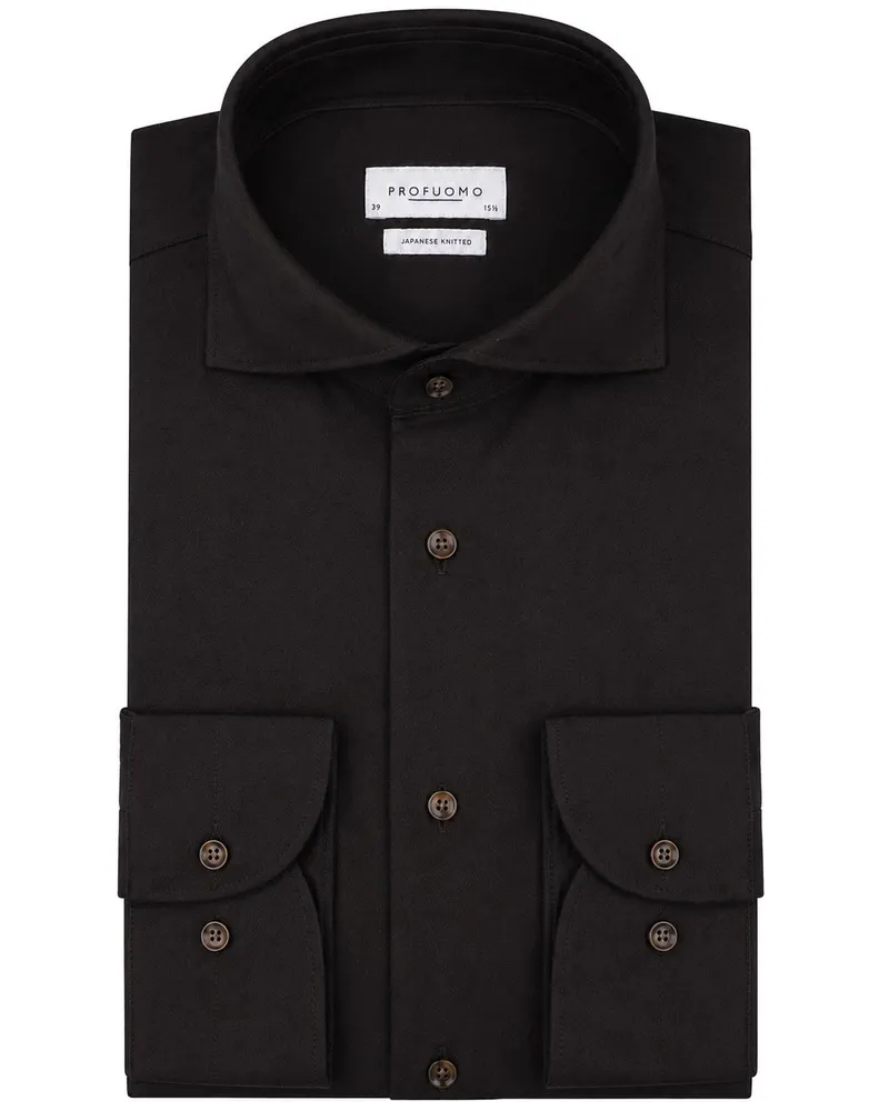 Profuomo Japanese Knitted Hemd Braun Braun