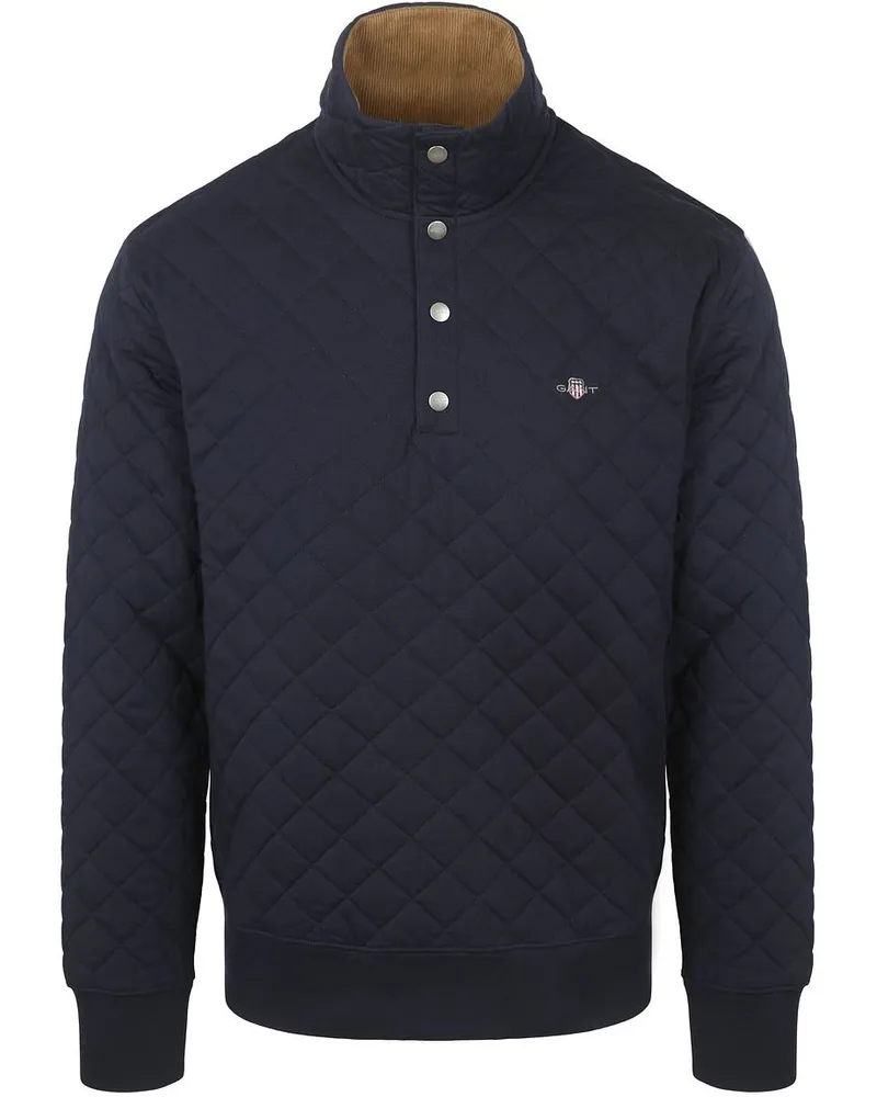 Gant Quilted Mocker Pullover Navy Dunkelblau