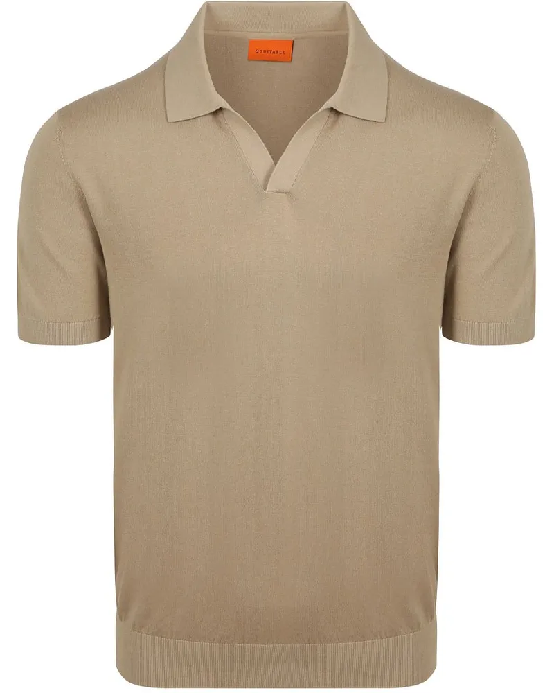 Suitable Poloshirt Riva Compact Taupe Taupe