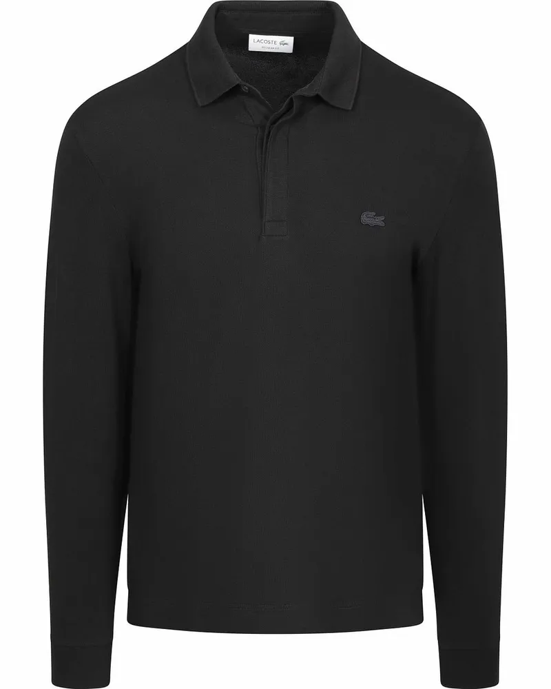 Lacoste Langarm - Longsleeve Poloshirt Piqué Schwarz Schwarz