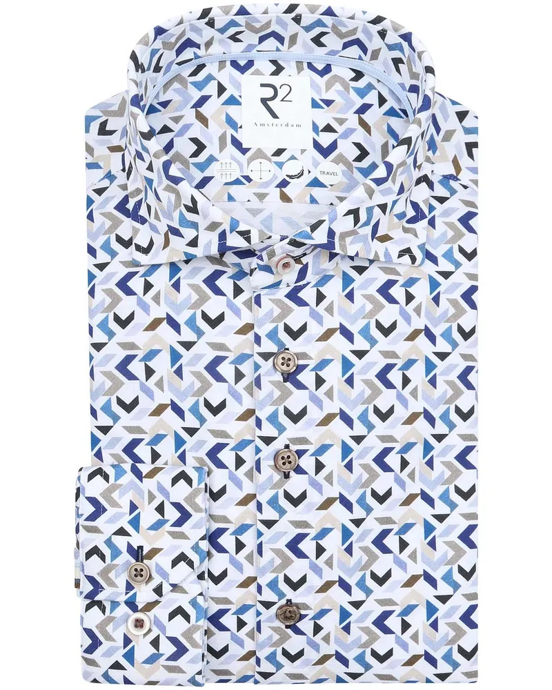 R2 Amsterdam R2 Hemd Sorona Print Multicolour Multicolour