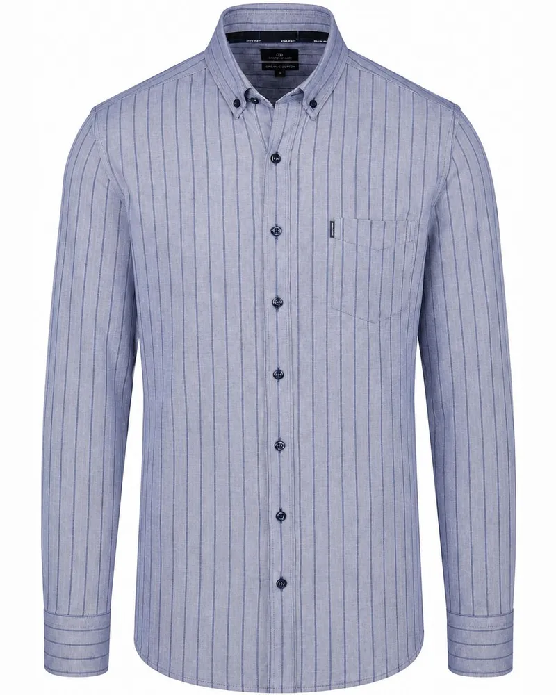State of Art Hemd Gestreift Navy Dunkelblau