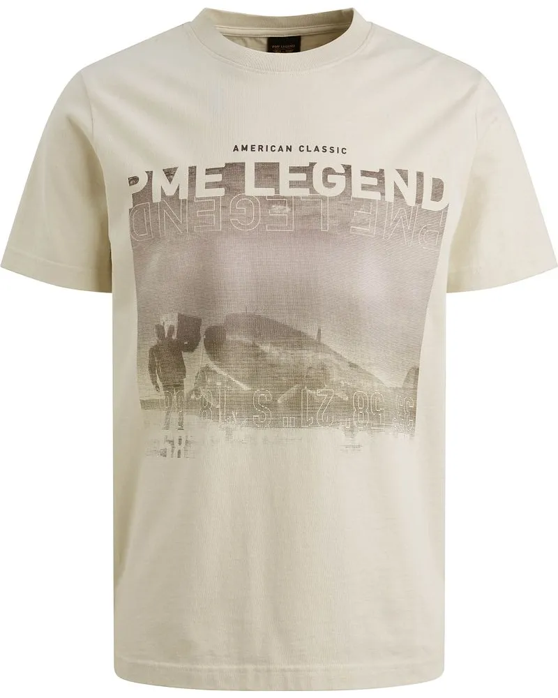 PME Legend T-Shirt Heavy Jersey Artwork Ecru Beige