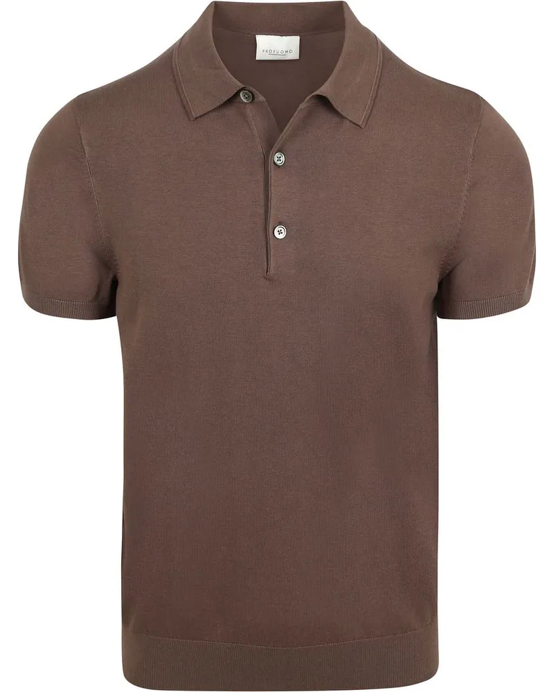 Profuomo Poloshirt Luxury Basic Braun Braun