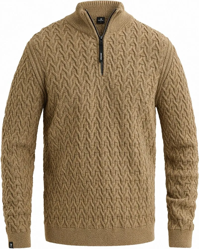 Vanguard Pullover Half-Zip Wollmischung Beige Beige