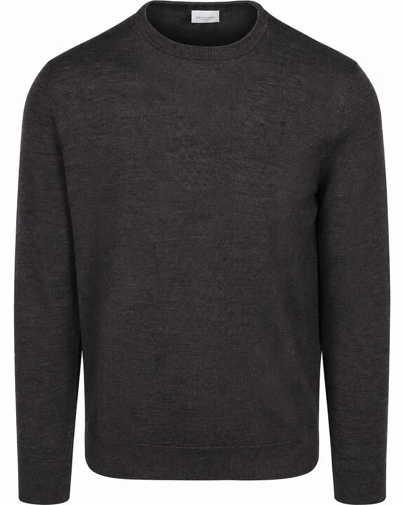 Profuomo Pullover Merinowolle Dunkelbraun Braun