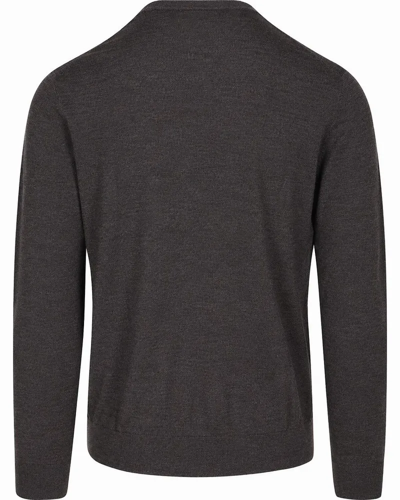 Profuomo Pullover Merinowolle Dunkelbraun Braun
