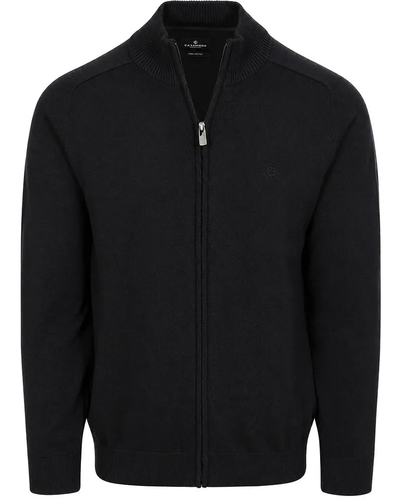 CasaModa Strickjacke Zip Schwarz Schwarz