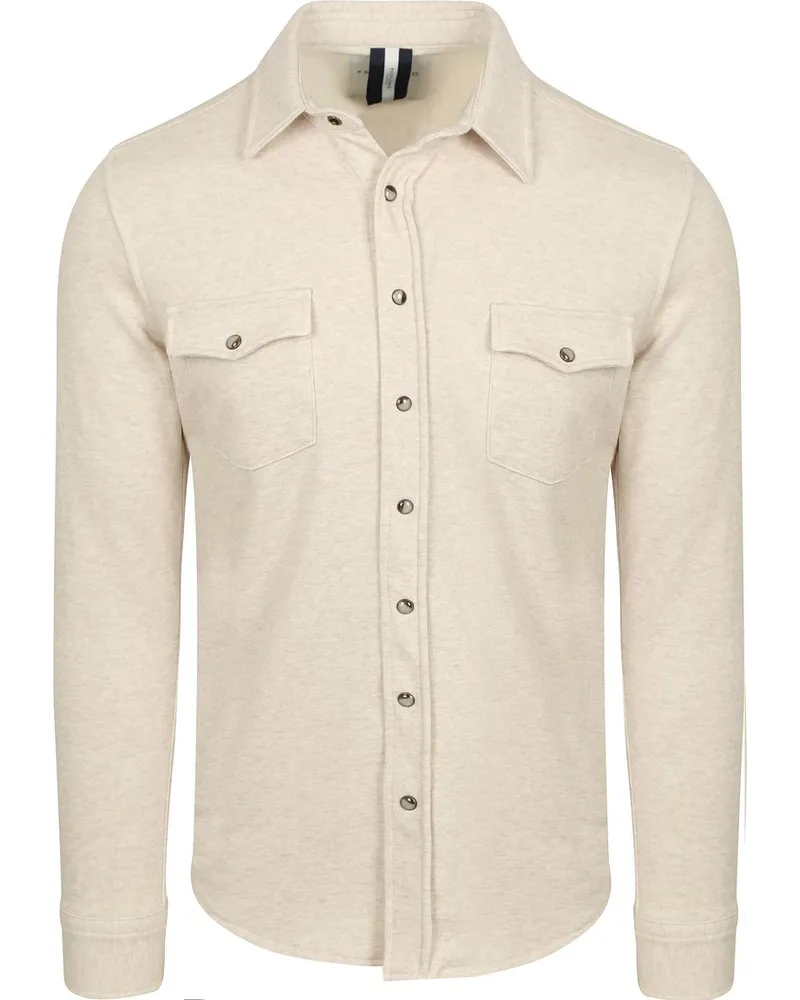 Profuomo Overshirt Western Jersey Ecru Wollweiß