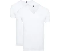 Dean T-Shirt V-Ausschnitt Weiß (2er-Pack