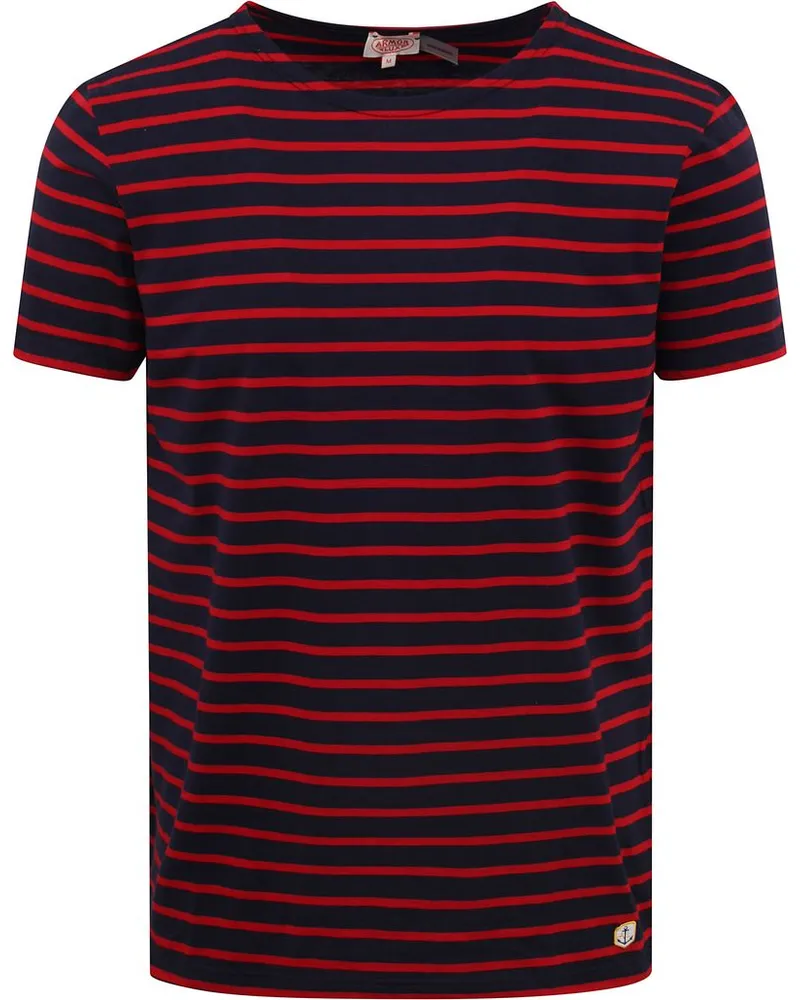 Armor-Lux Hoëdic T-Shirt Streifen Navy Rot Dunkelblau