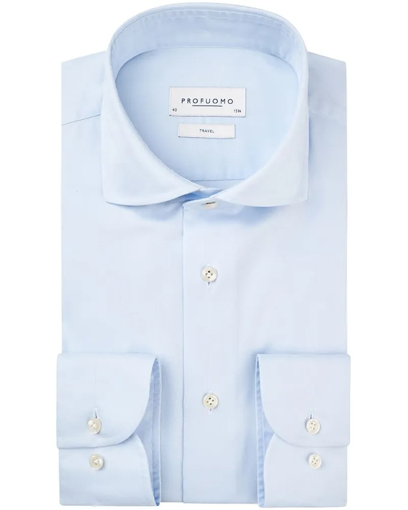 Profuomo Travel Hemd Blau Hellblau