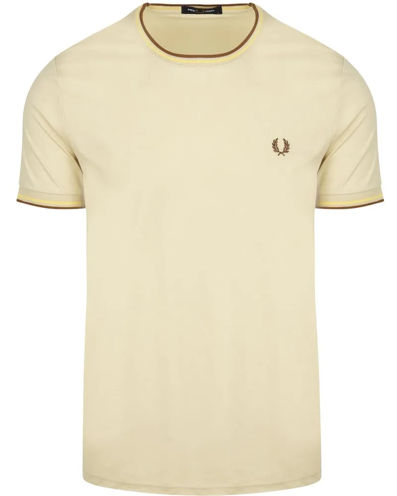 Fred Perry M1588 Twin Tipped T-Shirt Off-White Beige