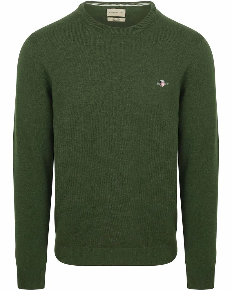 Gant Pullover Lammwolle Moosgrün Dunkelgrün
