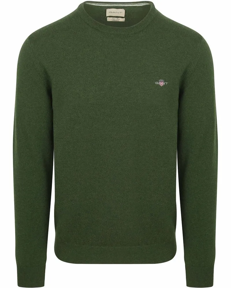 Gant Pullover Lammwolle Moosgrün Dunkelgrün