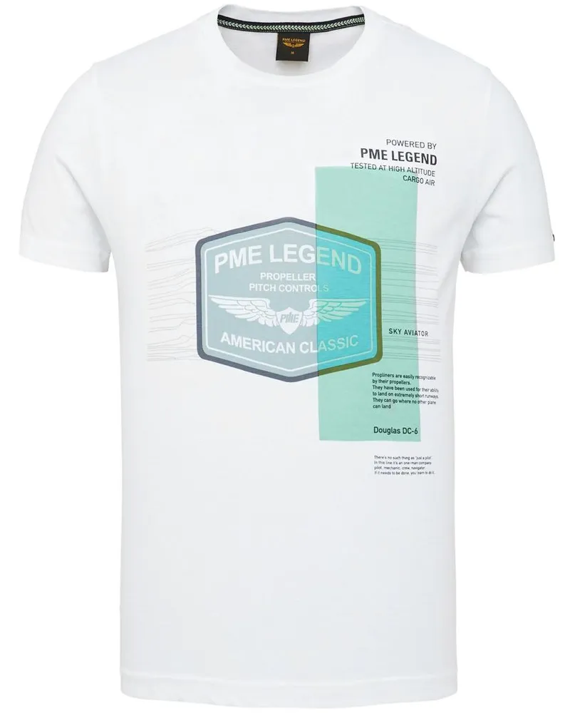 PME Legend Jersey T-Shirt Logo Weiß Weiß