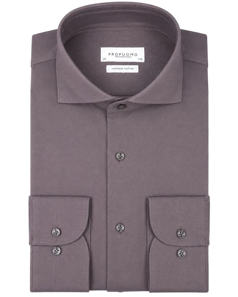 Profuomo Japanese Knitted Hemd Mauve Violett