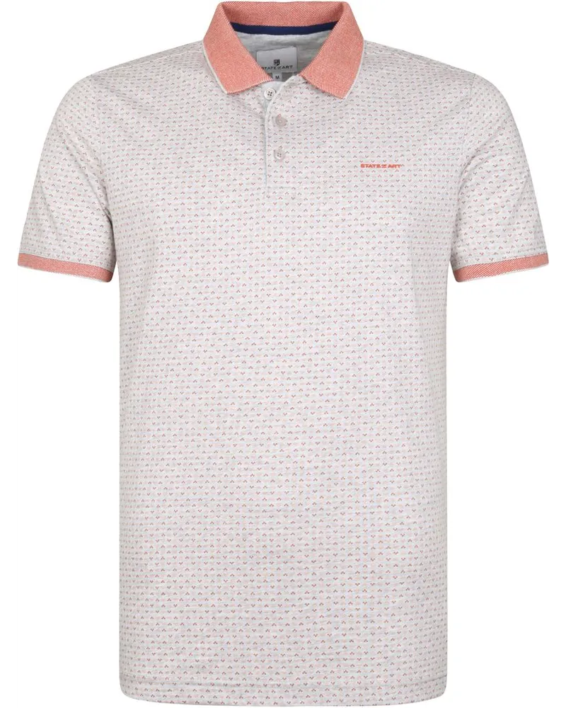 State of Art Polo Druck Grau Rot Orange