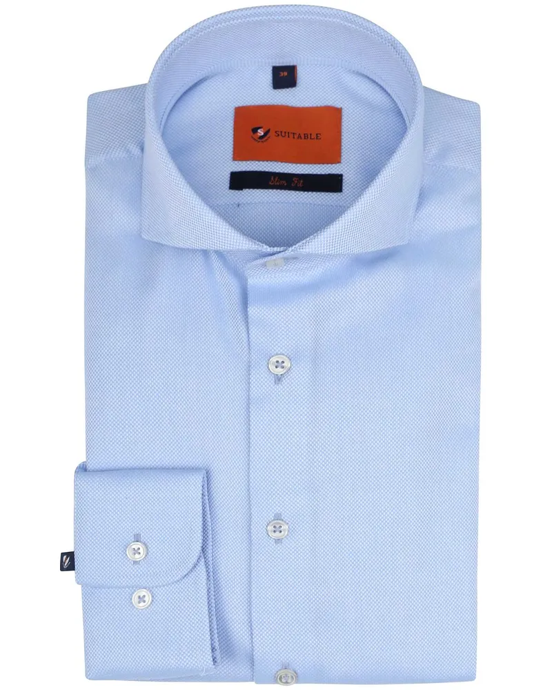 Suitable Non Iron Hemd Blau Blau