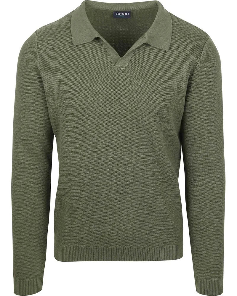Suitable Pullover Riva Structure Melange Grün Grün
