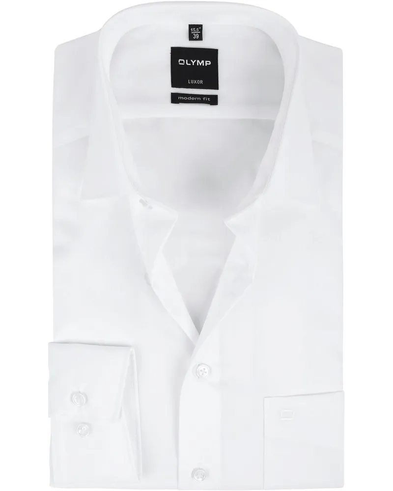 Olymp Luxor Businesshemd Modern Fit Weiß Weiß