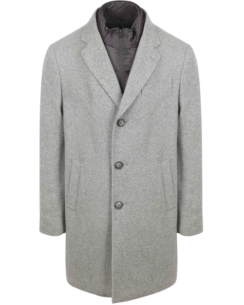 Suitable Coat Wolle Twill Grau Grau