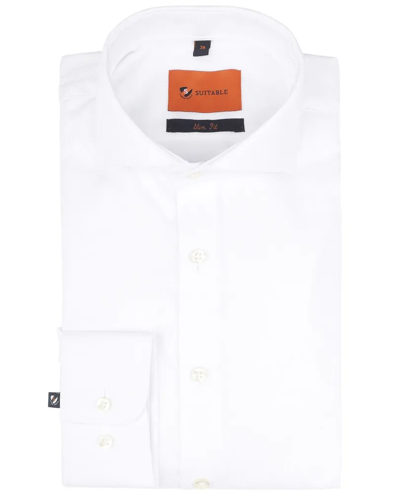 Suitable Hemd Weiß Weiß