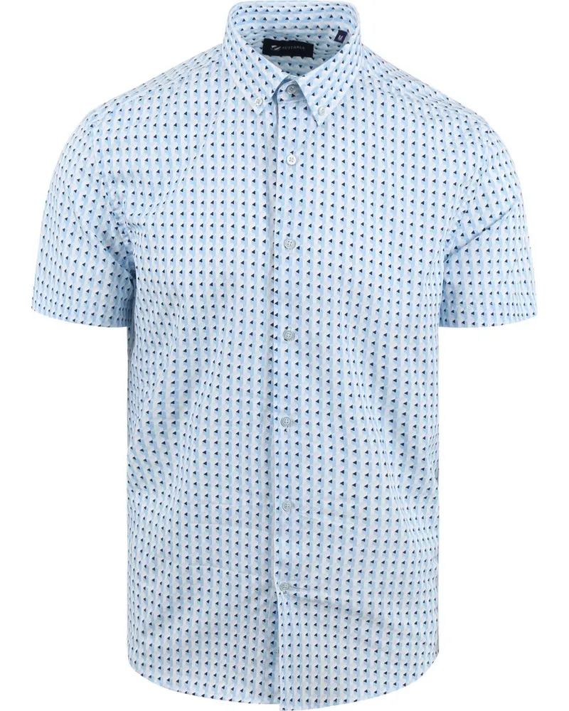 Suitable Short Sleeve Hemd Druck Blau Blau