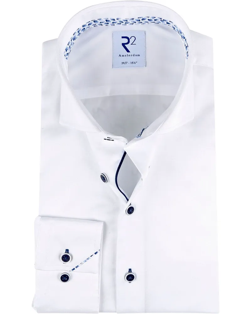 R2 Amsterdam R2 Hemd Extra Long Sleeves Weiß Weiß