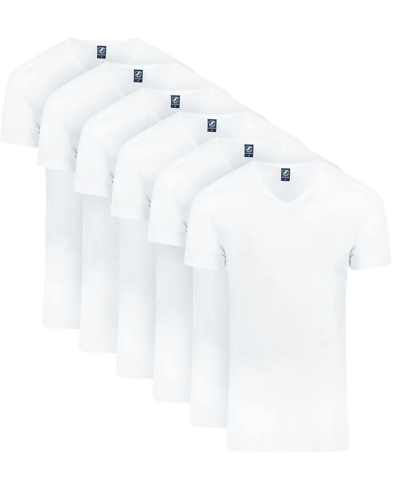 Suitable Vibambo T-Shirts V-Ausschnitt Weiß 6-Pack Weiß