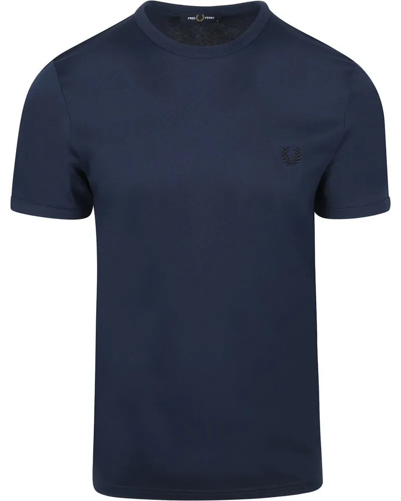 Fred Perry T-Shirt Ringer Tennis Blue Blau