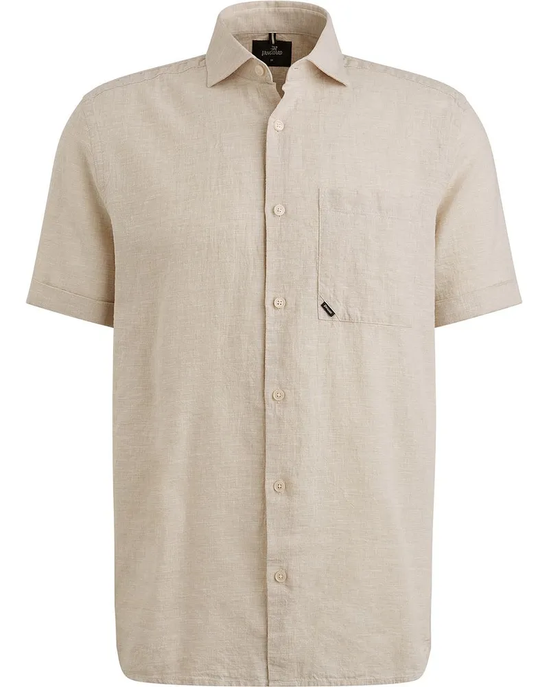 Vanguard Kurzarmhemd Leinen-Mix Ecru Beige